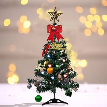 Artificial Mini Christmas Tree, 24 Inch Small Table Top